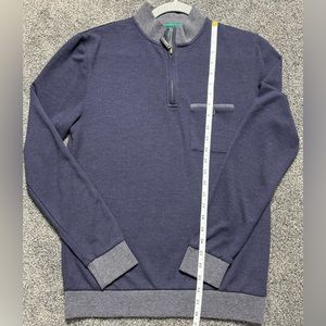 Color Siete Sweater Mens Small‎ Blue Long Sleeve 1/4 Zip Pullover Casual Preppy